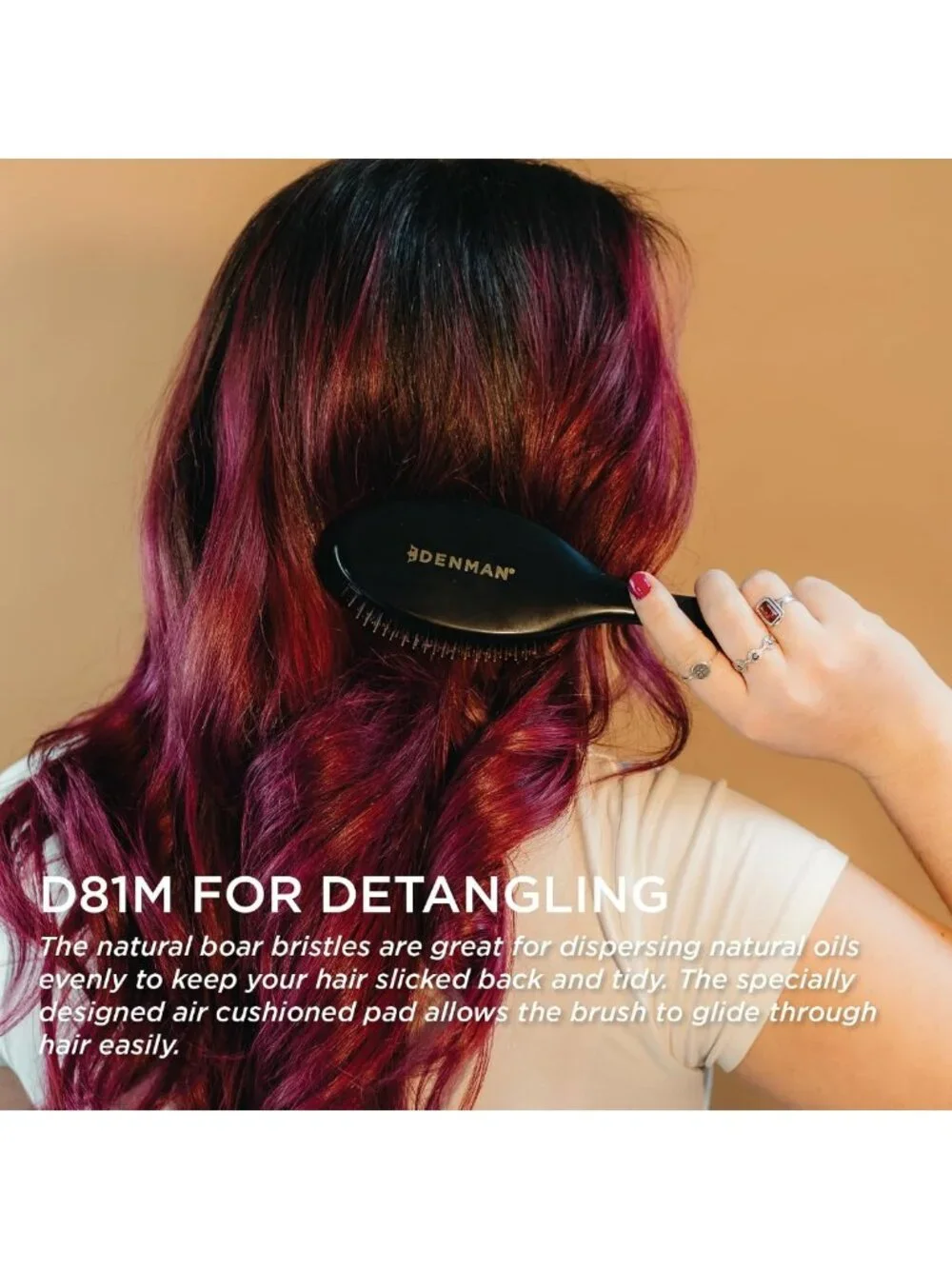 Smoothing Boar Bristle Hair Brush for Shine, Curl Defining & Detangling - All
